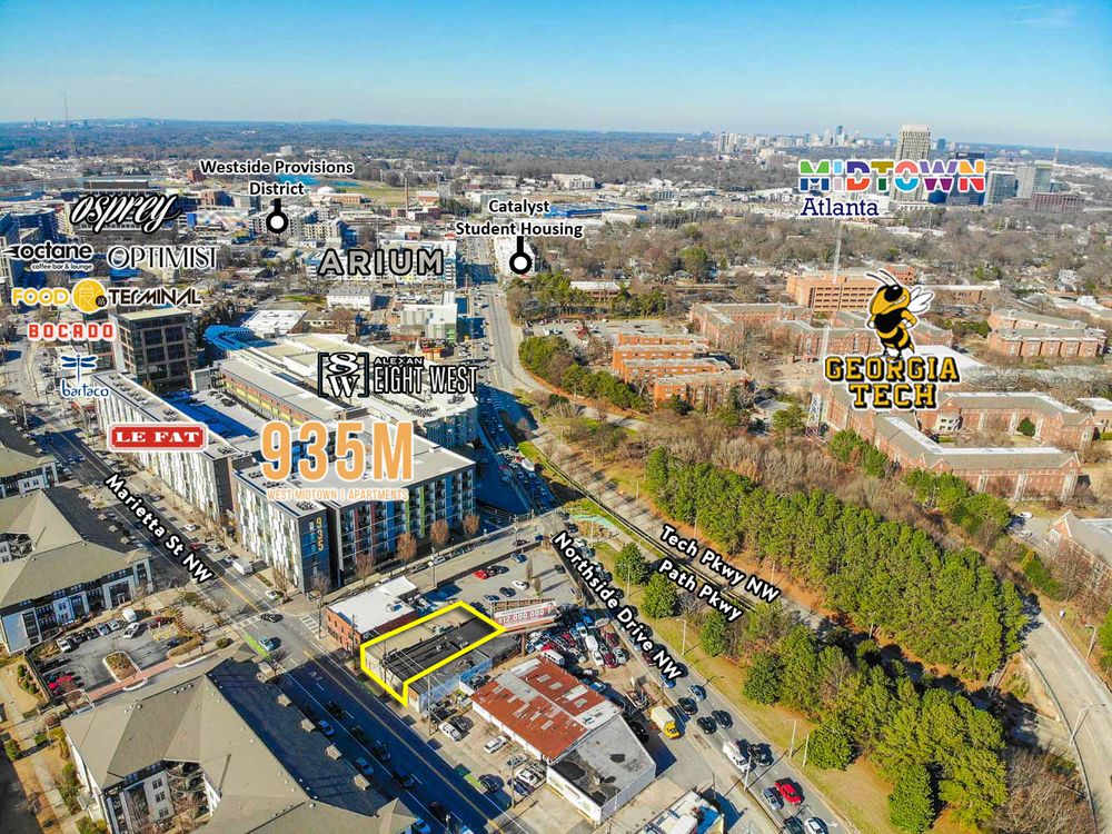 Live-Work Opportunity in Heart of West Midtown | ± 5,200 SF | Showroom/ Industrial/ Loft-Office: 903 & 905 Marietta St NW, Atlanta, GA 30318